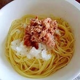 カツオ缶で☆　カツオおろしスパゲティー